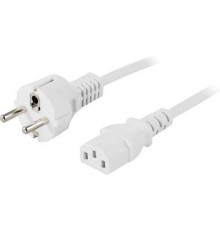 DELTACO CEE 7/7 - C13 power cord, 2 m, white