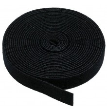 DELTACO Hook And Loop tape, 20 mm, black, 5.0 m