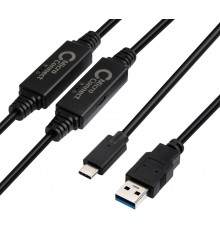 MicroConnect USB-A - USB-C 3.2 kabelis, aktīvs, 10 m
