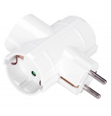 Fuj:tech 3-piece power socket splitter, white
