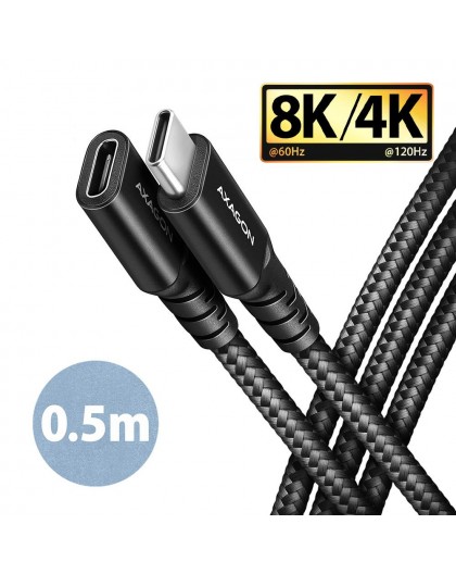 USB-C EXTENSION CABLE 0.5M/BLACK BUCM32-CF05AB AXAGON