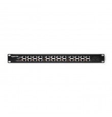 Qoltec Patch panel RACK | 12 portów | PoE | Czarny
