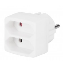 Fuj:tech 2-part power socket splitter, white
