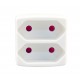 Fuj:tech 2-part power socket splitter, white