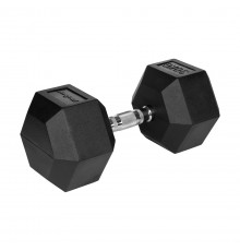 Rubberized cast iron dumbbell HEX 30 kg REBEL ACTIVE