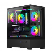 DarkFlash C365 computer case (black) + 5 fans