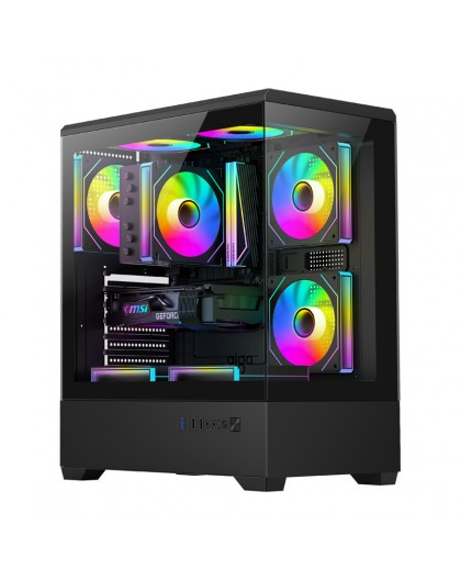 DarkFlash C365 computer case (black) + 5 fans