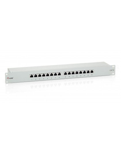 Equip 16-Port Cat.6 Shielded Patch Panel, Light Grey
