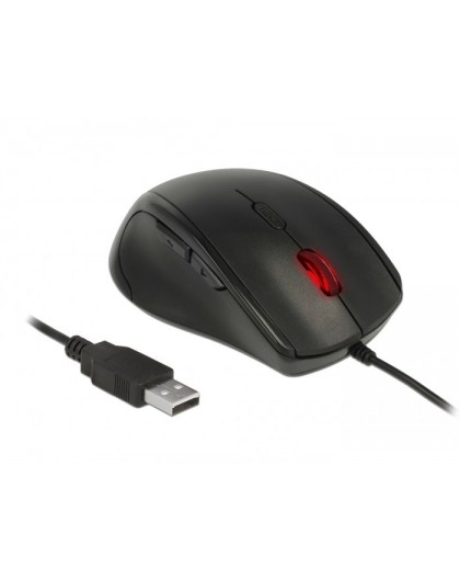 DeLOCK 12548 mouse Office Left-hand USB Type-A Optical 2400 DPI