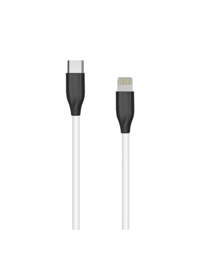Silicone Cable USB Type C- Lightning, 2m (white)