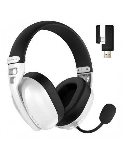 HATOR Hyperpunk 3 Wireless Headset Wired & Wireless Head-band Gaming USB Type-C / USB Type-A Bluetooth White