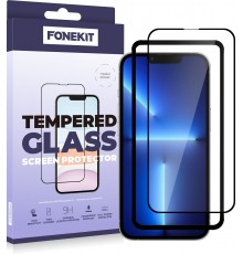 FoneKit Full Cover -screen protector, iPhone 14 Plus / 13 Pro Max, black