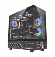 DarkFlash DS950V computer case with display (black) + 6 fans