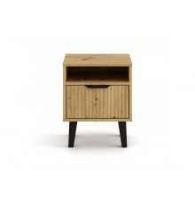 SCANDI 1S SLIM OAK ARTISAN BEDSIDE TABLE