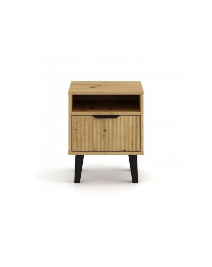 SCANDI 1S SLIM OAK ARTISAN BEDSIDE TABLE