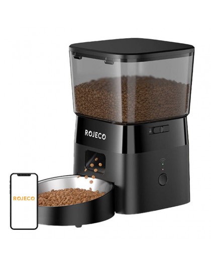 Rojeco 2L Automatic Pet Feeder WiFi Version (Black)