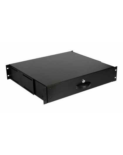 Equip Lockable Drawer 19', 2U, RAL9005 Black