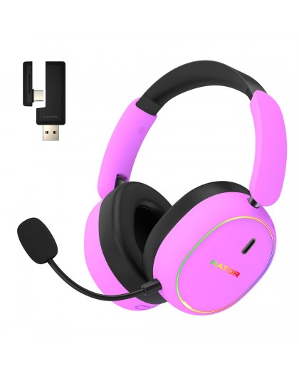 HATOR Phoenix 2 Wireless Headset Wired & Wireless Head-band Gaming USB Type-C / USB Type-A Bluetooth Violet