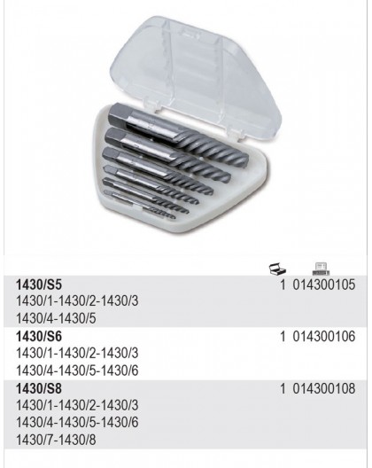 BETA screw extractor set 8 pcs 1430/S8