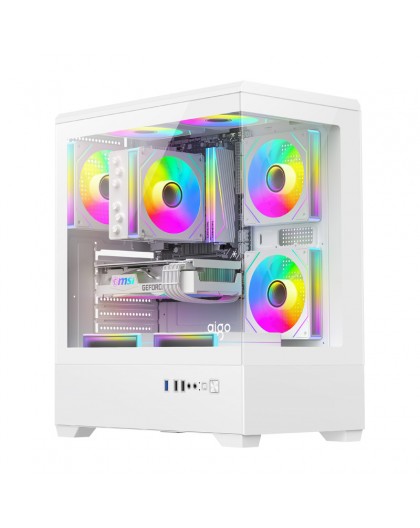 DarkFlash C365 computer case (white) + 5 fans