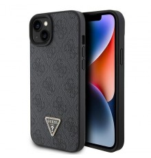 Guess Leather 4G Diamond Triangle Back Case for Apple iPhone 15