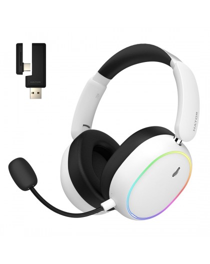 HATOR Phoenix 2 Wireless Headset Wired & Wireless Head-band Gaming USB Type-C / USB Type-A Bluetooth White
