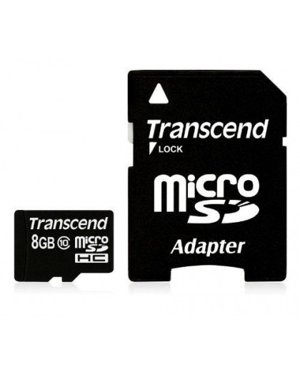 Transcend microSDXC/SDHC Class 10 8GB with Adapter