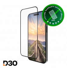 Dbramante1928 eco-shield D3O screen protector, Apple iPhone 16 Pro Max, black edges