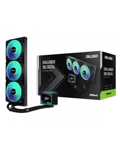 Asrock Challenger 360 Digital Processor Liquid cooling kit 12 cm Black