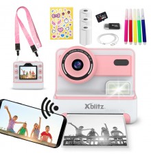 FLASH PINK INSTANT CAMERA WITH THERMAL PRINTER FOR CHILDREN