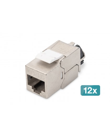 Digitus CAT 6A Keystone module, shielded with intelligent cable manager - 12 pcs.