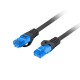 LANBERG PATCHCORD S/FTP CAT.6A 0.5M BLACK LSZH