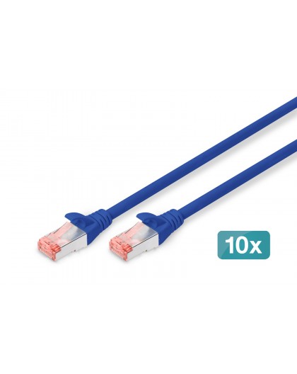Digitus CAT 6 S/FTP patch cable, 10 pieces