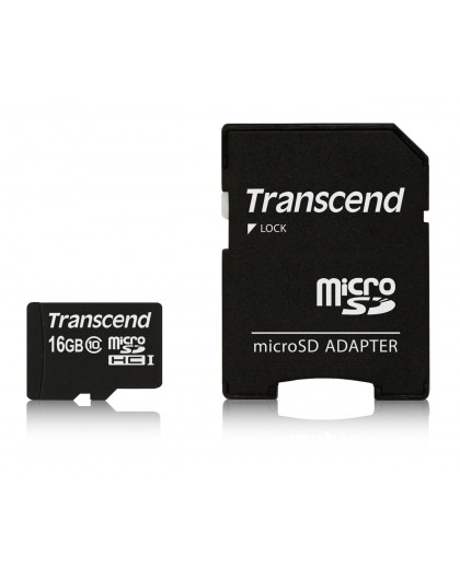 Transcend microSDXC/SDHC Class 10 16GB with Adapter