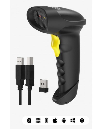 Inateck BCST-50 Handheld bar code reader 1D/2D Black, Yellow
