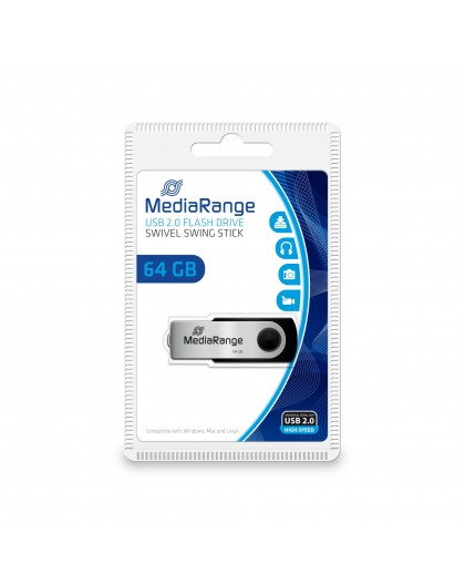 MEMORY DRIVE FLASH USB2 64GB/MR912 MEDIARANGE