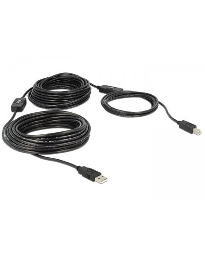 DeLOCK 20m, USB2.0-A - USB2.0-B USB cable USB A USB B Black
