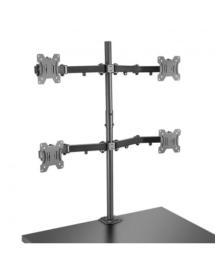 Lindy Quad Display Bracket with Pole and Desk Clamp
