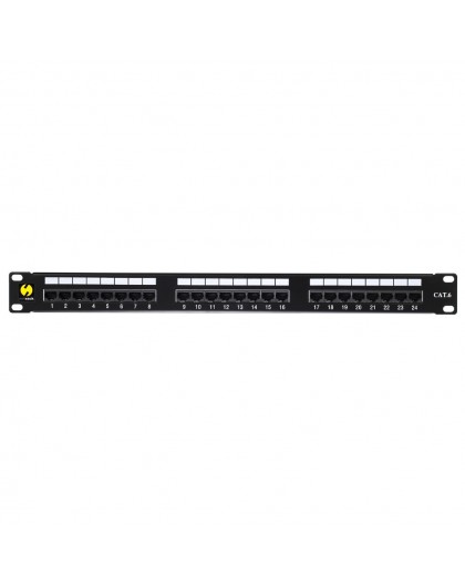 Patch panel 19'' Netrack 24-porty kat. 6 UTP, z półką