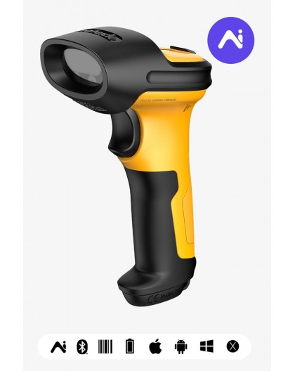 Inateck P6-AI Handheld bar code reader 1D Laser Black, Yellow