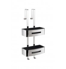 POSEIDON SHWR BASKET RECTANG POLISH/BLK