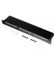 Patch Panel 19'' Netrack 24-Port Cat.6 FTP, with Shelf
