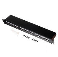 Patch Panel 19'' Netrack 24-Port Cat.6 FTP, with Shelf