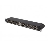 PATCH PANEL 48 PORT 1U 19" CAT6 FTP SHIELDED BLACK LANBERG