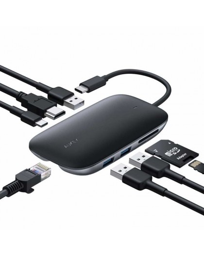 AUKEY CB-C71 interface hub 5000 Mbit/s Black